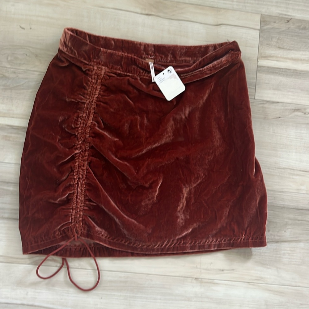 Free People Velvet Miniskirt